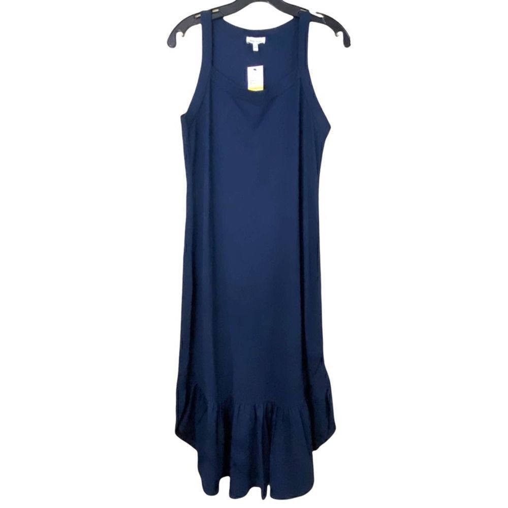ella moss Mina Midi Dress Sleeveless Size Medium Mood Indigo Color